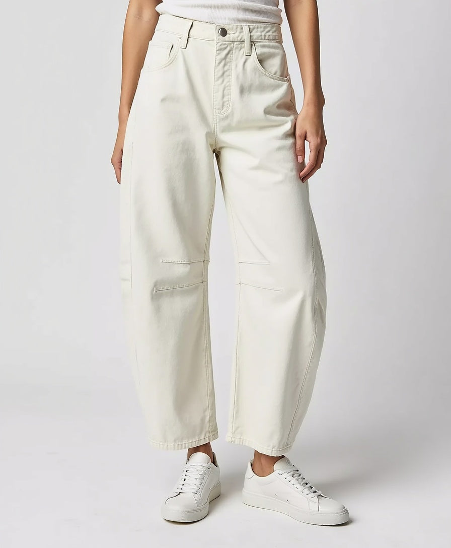 High-Waisted Jeans with Wide-Leg Cut for Women