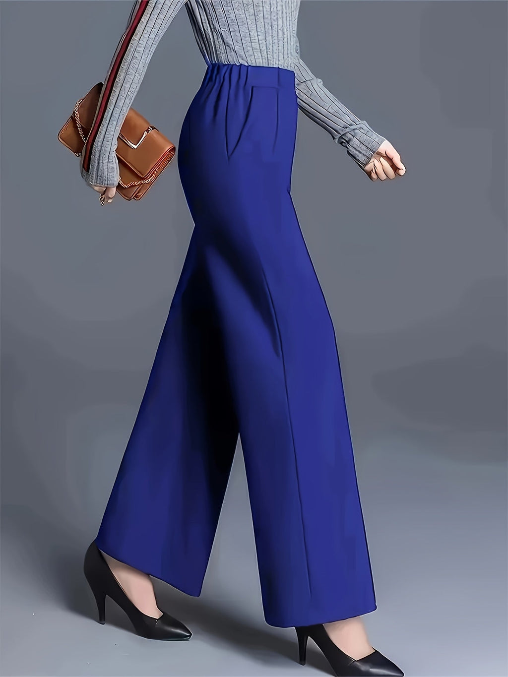 High Waisted Straight Leg Tailored Trousers for Womens