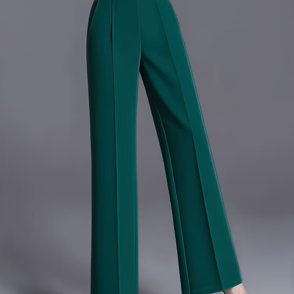 High Waisted Straight Leg Tailored Trousers for Womens