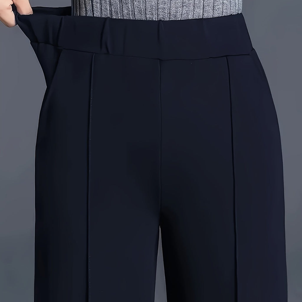 High Waisted Straight Leg Tailored Trousers for Womens