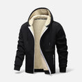 Hooded Jacket with Fleece Lining and Ribbed Cuffs for men