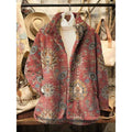 Jacket with Ornate Pattern and Button Front for Womens