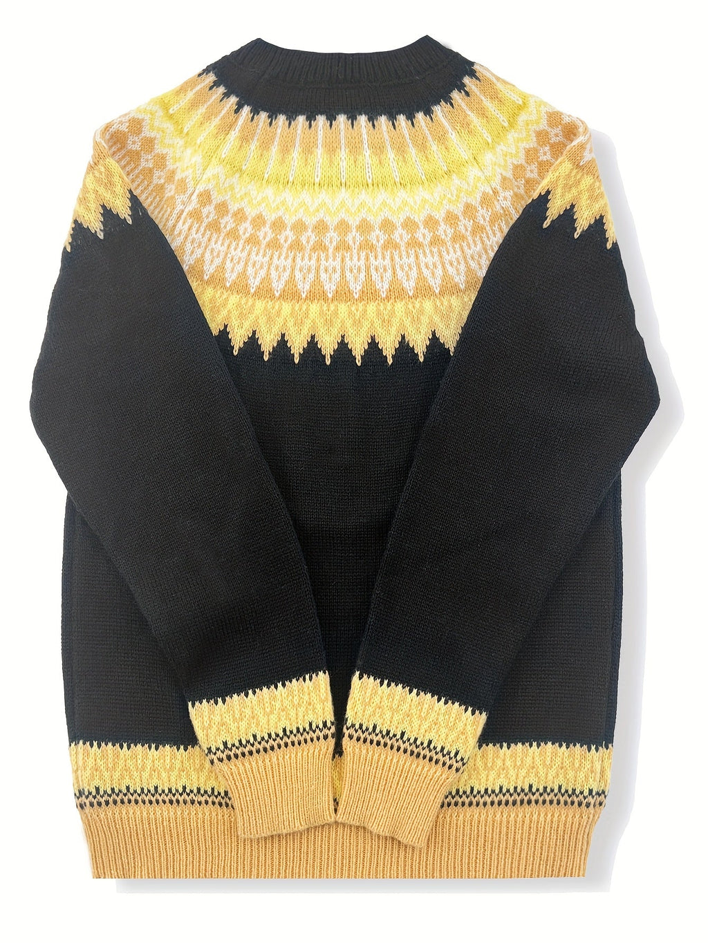 Jacquard Jumper with Round Neck and Relaxed Fit for Womens