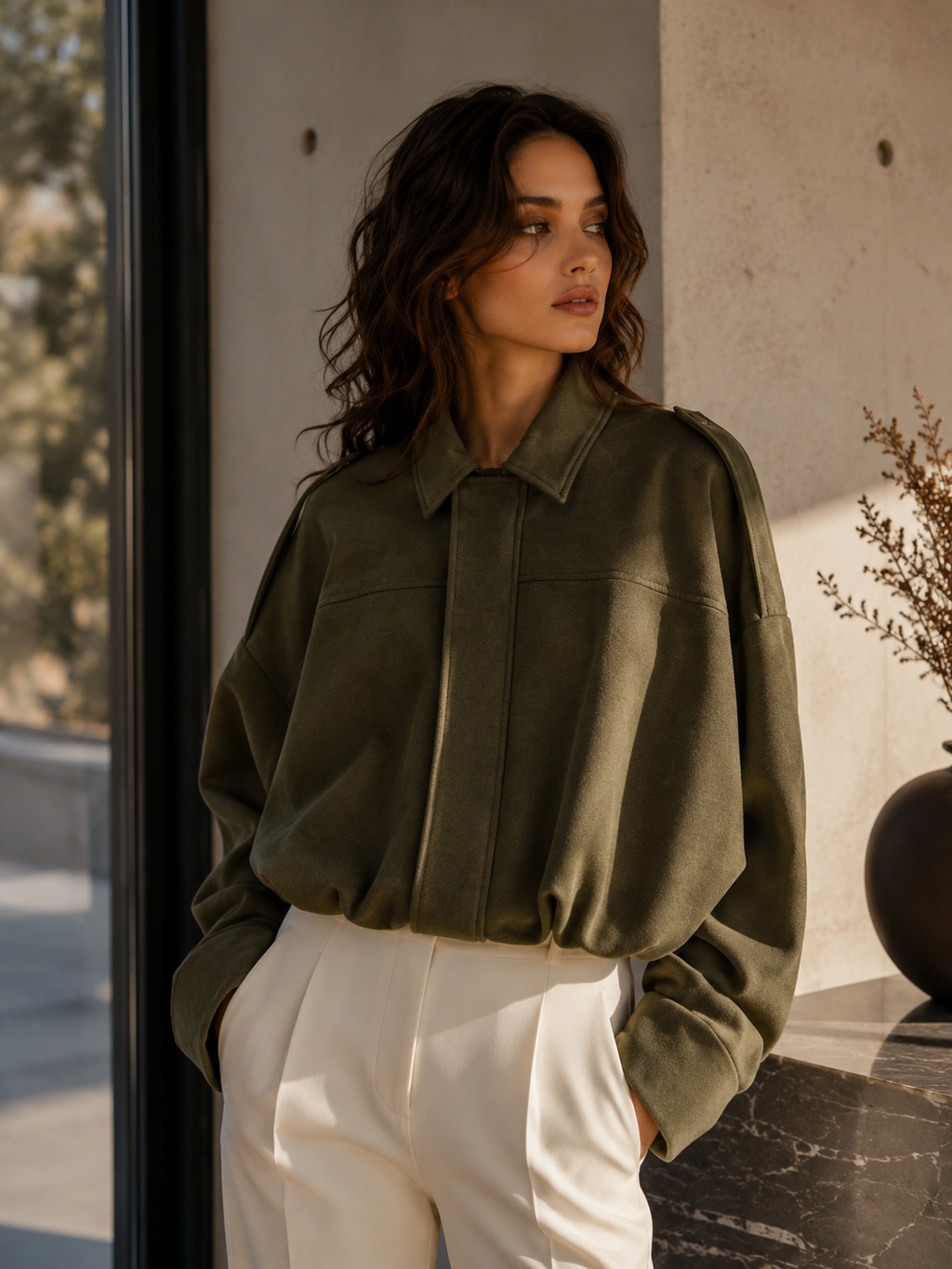 Karolina | Women's long-sleeved jacket with a turn-down collar, for transitional weather