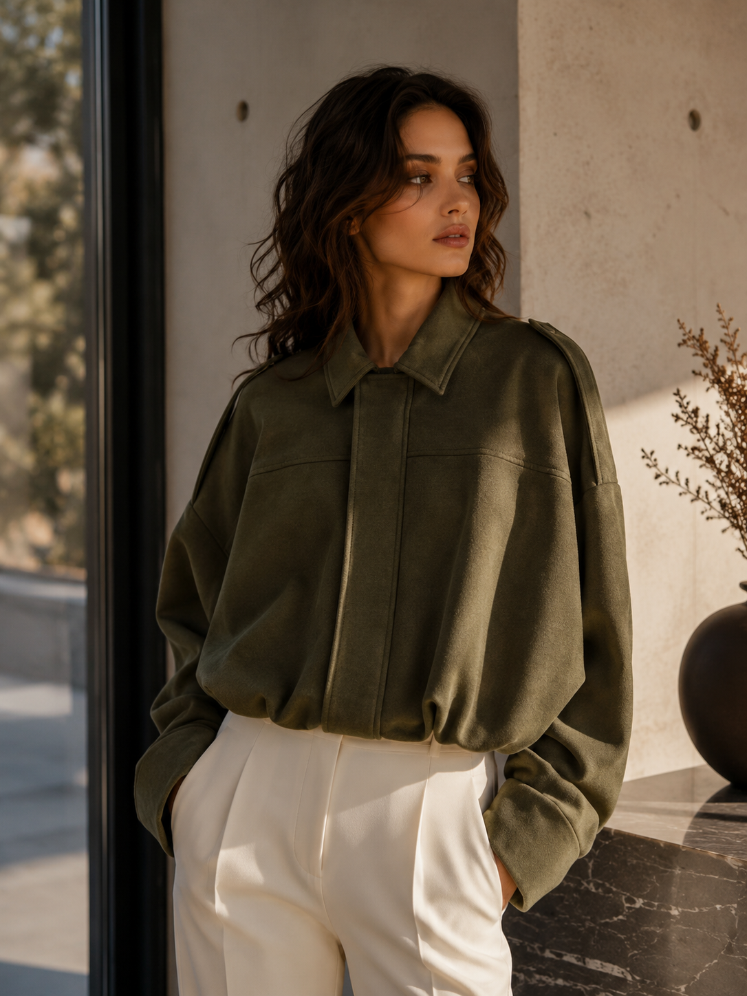 Karolina | Women's long-sleeved jacket with a turn-down collar, for transitional weather