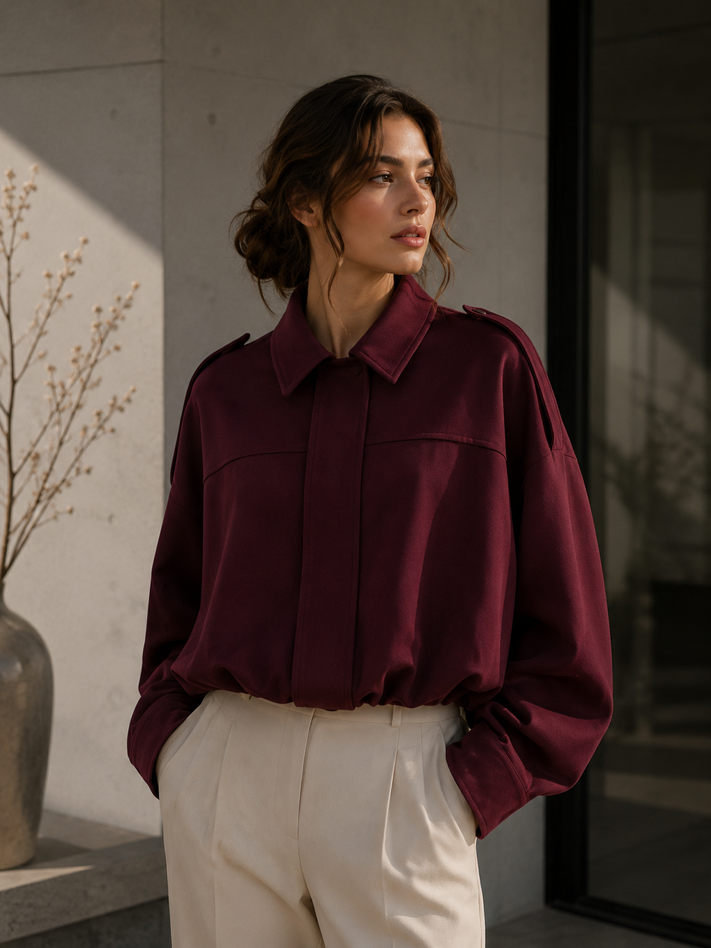 Karolina | Women's long-sleeved jacket with a turn-down collar, for transitional weather