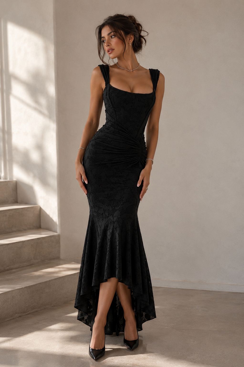 Kelly | Elegant Evening Dress with Lace Accents