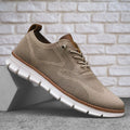 Knit Lace Up Trainers with Contrast Groove Sole for Men