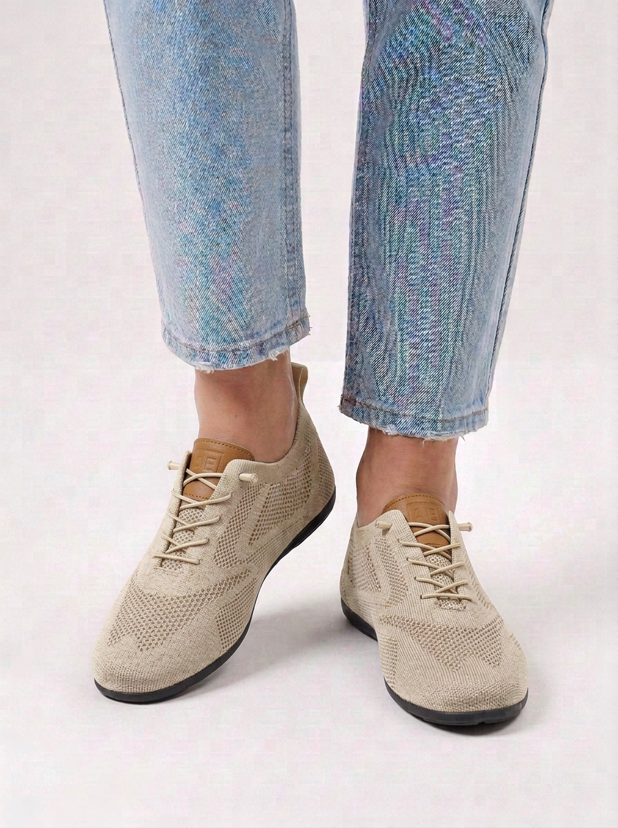 Knit Trainers with Breathable Mesh and Laces for Mens