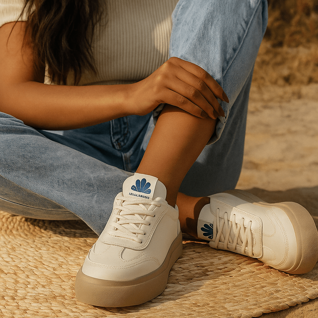 Layered Panel Casual Sneakers with Contrast Side Overlays for Women