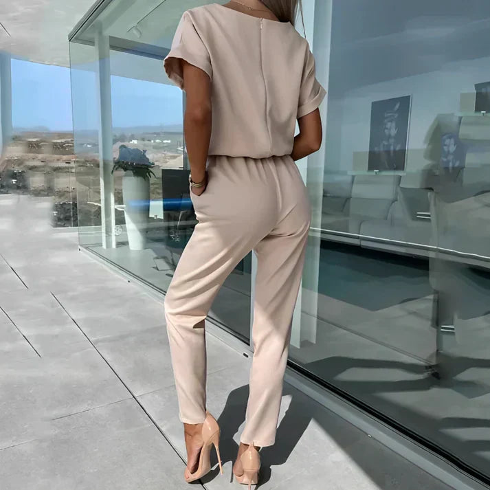 Matching Two-Piece Set with Tie Waist Pants for Women