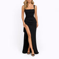 Maxi Dress with Square Neck and Ruched Waist for women
