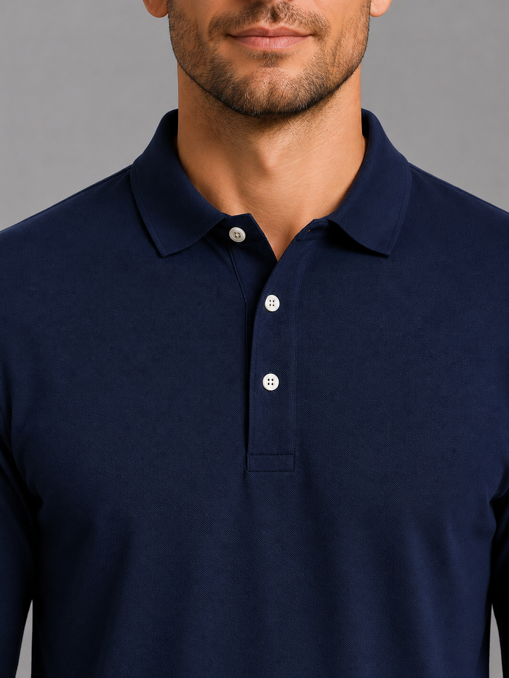 Polo Shirt with Ribbed Cuffs and Side Hem Vents for men