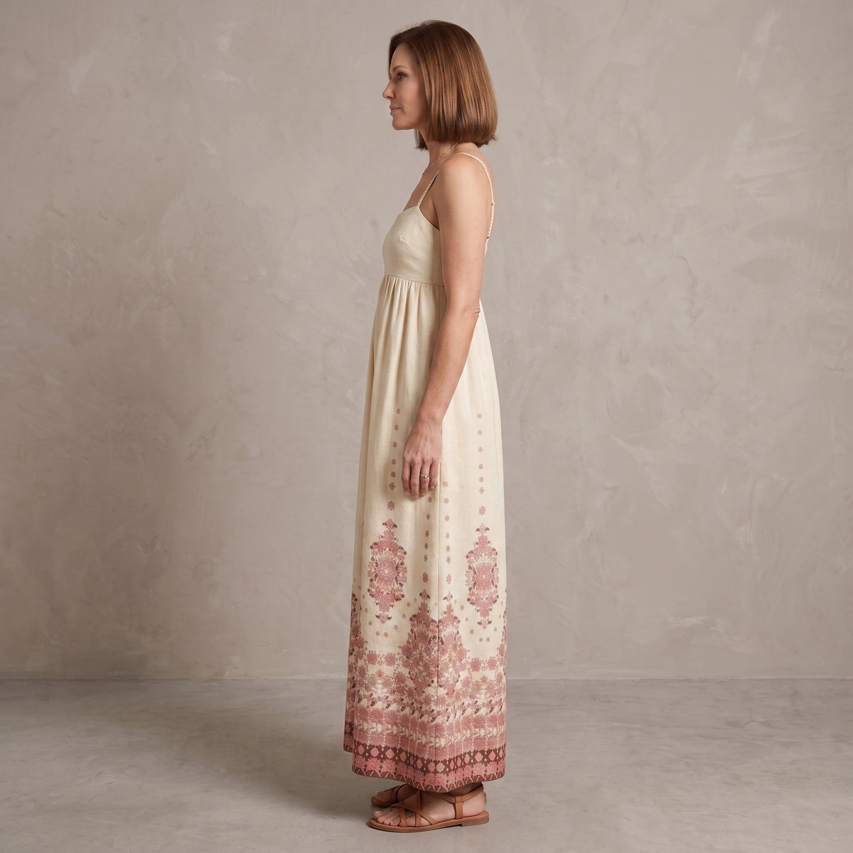 Embroidered Maxi Dress with Spaghetti Straps for Women