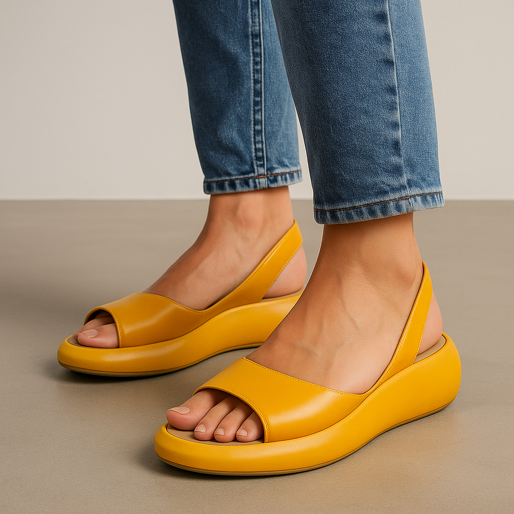 Open-Toe Slingback Sandals with Raised Wedge Sole for Women