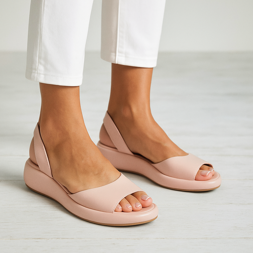 Open-Toe Slingback Sandals with Raised Wedge Sole for Women