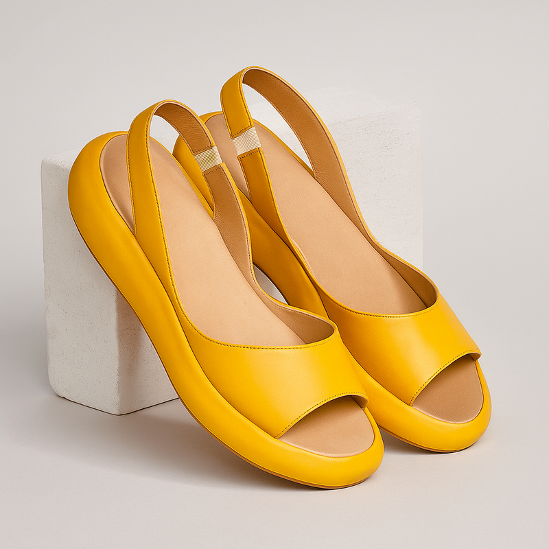 Open-Toe Slingback Sandals with Raised Wedge Sole for Women