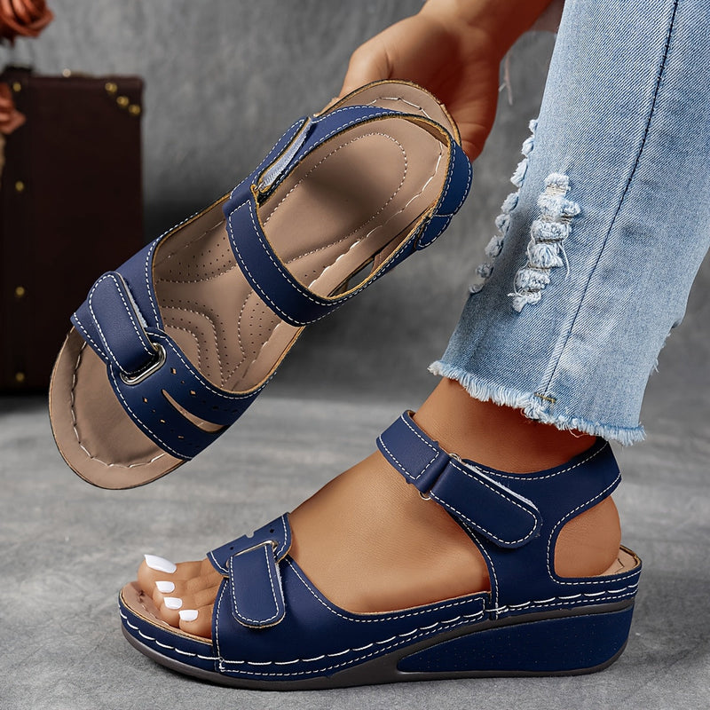 Open-Toe Wedge Sandals with Adjustable Straps for Women