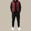 Padded Gilet with Stand Collar and Zip Pockets for men