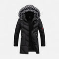 Quilted Parka with Faux Fur Trim and Zip Pockets for Men