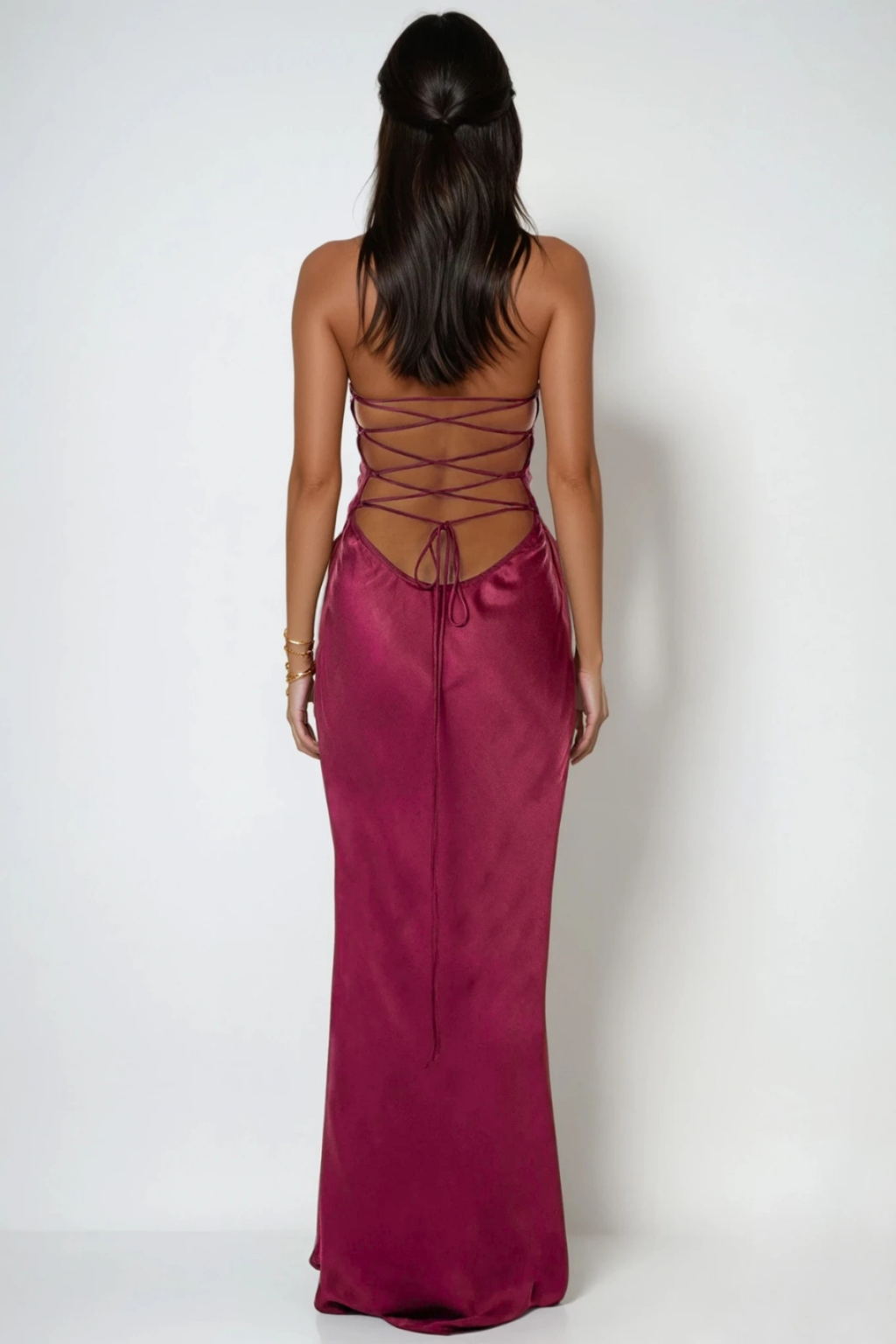 Sleeveless Halter Neck Maxi Dress with Embellished Bodice for Women