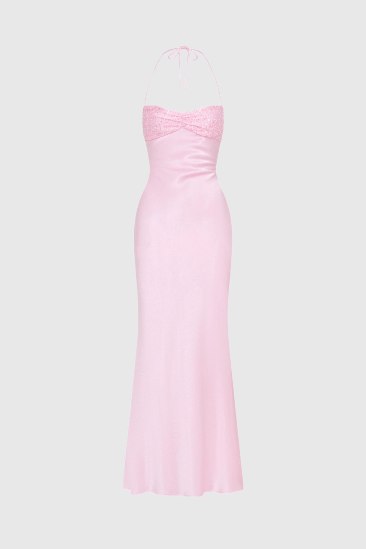 Sleeveless Halter Neck Maxi Dress with Embellished Bodice for Women