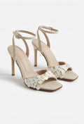 Slim Heel Stiletto Sandals with Embellished Forefoot Strap for Women