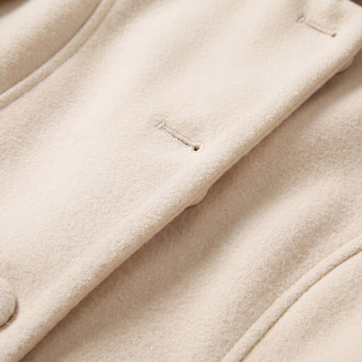 Stand Collar Long Jacket with Side Pockets for Women