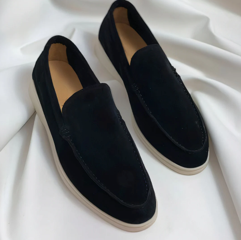 Suede Slip On Loafers with Classic Stitching for Mens