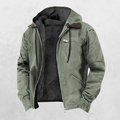 Tailored Hooded Winter Jacket with Zip Front for Mens