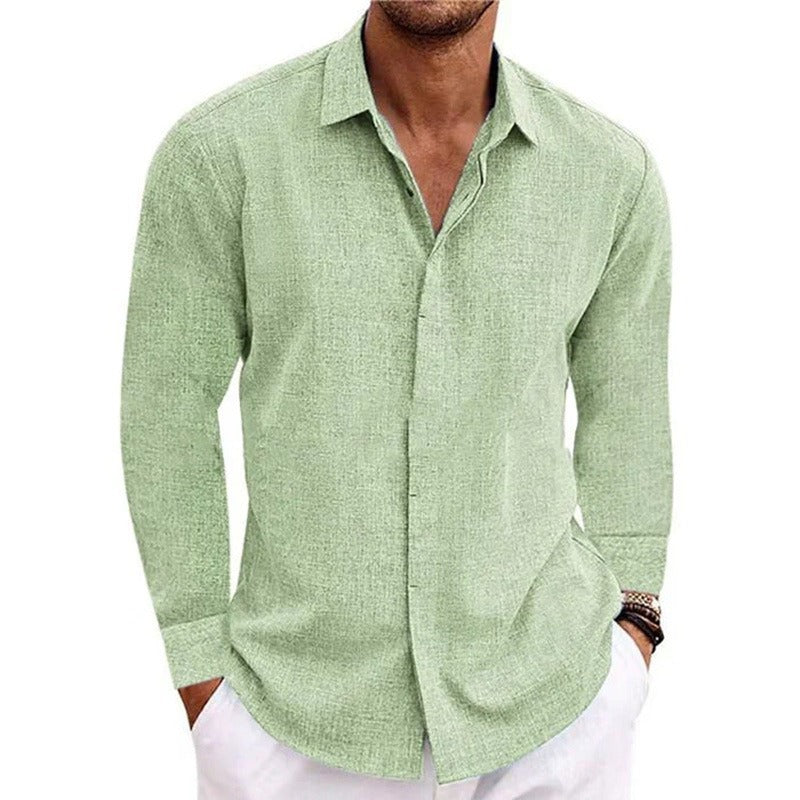 Textured Shirt with Spread Collar and Button Front for men