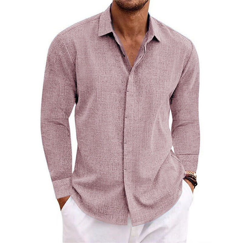 Textured Shirt with Spread Collar and Button Front for men