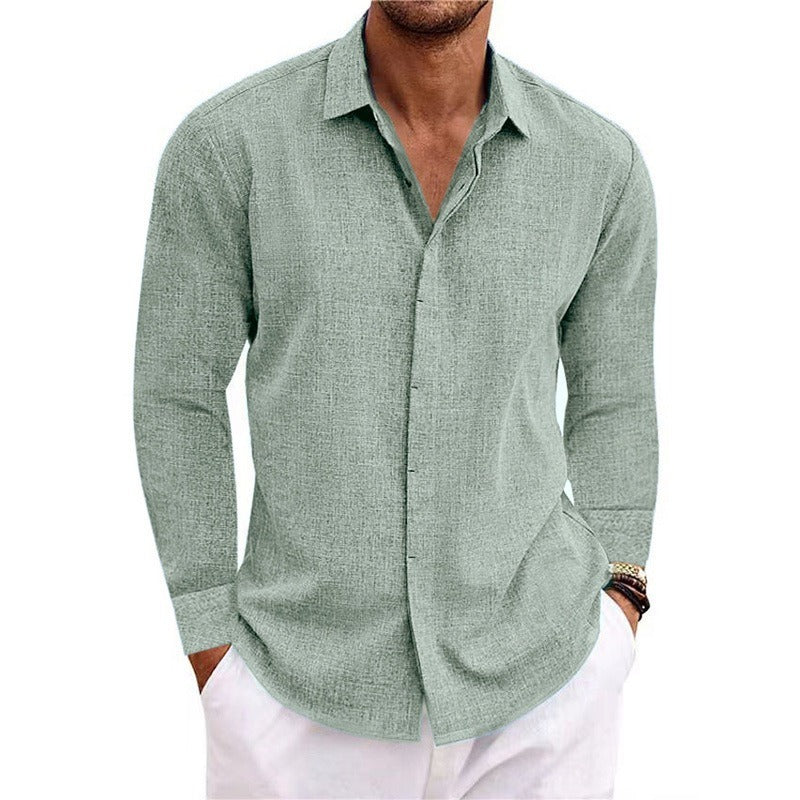 Textured Shirt with Spread Collar and Button Front for men