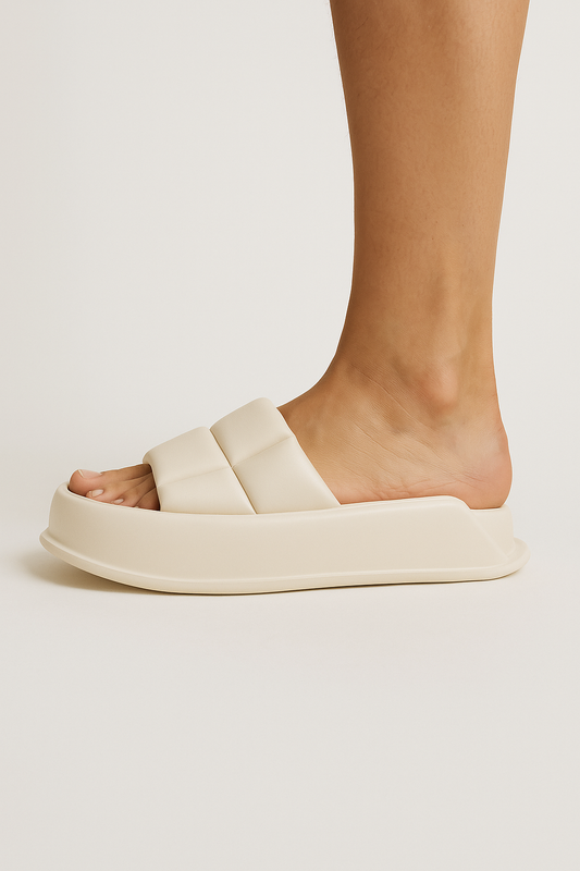 Thick-Sole Platform Slide Sandals with Two Wide Straps for Women