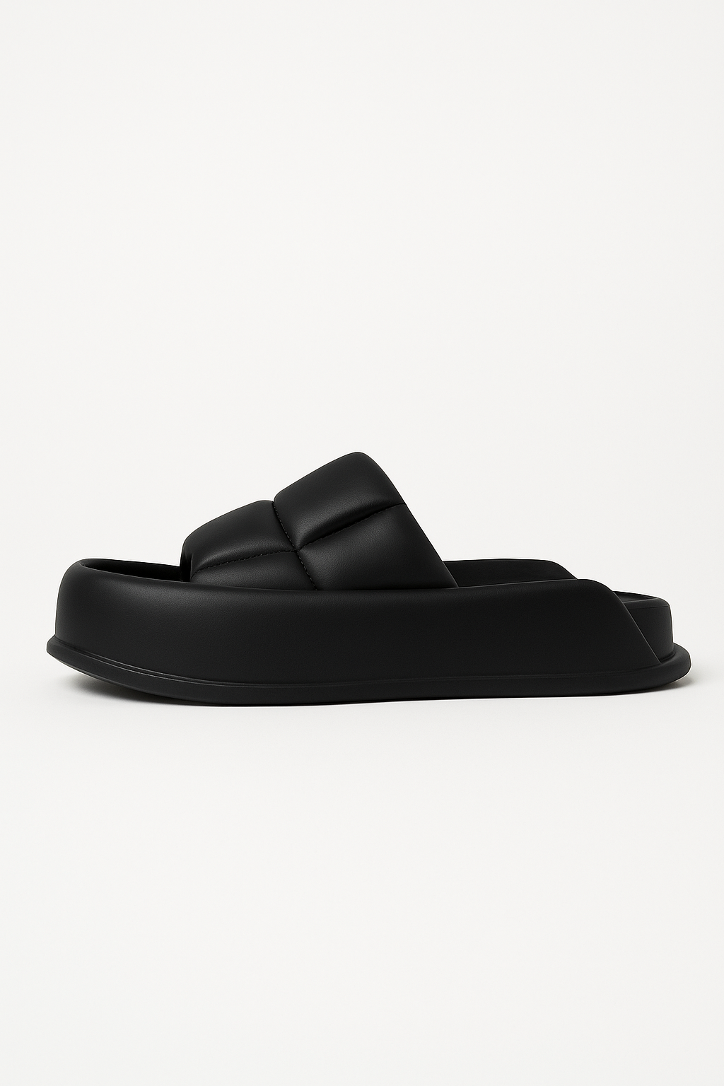 Thick-Sole Platform Slide Sandals with Two Wide Straps for Women