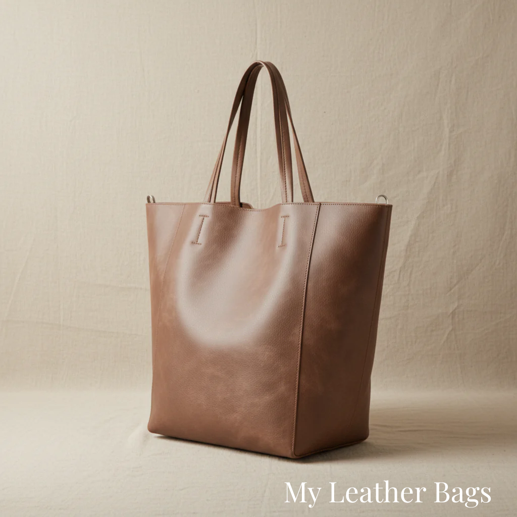 Tote Bag with Twin Handles and Matching Pouch for Womens