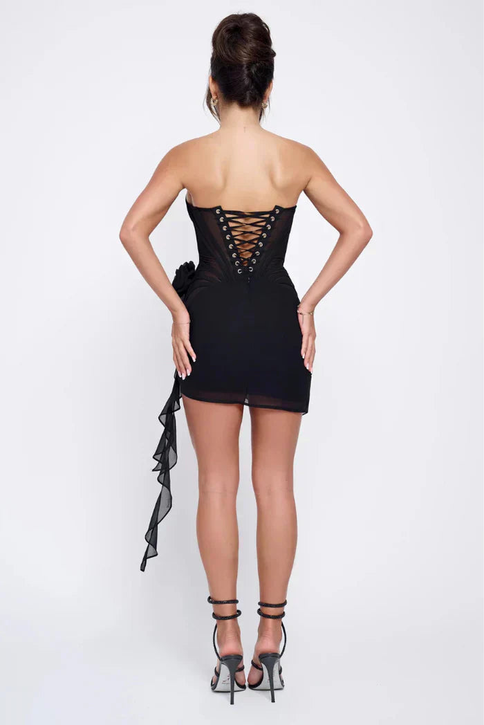 Valentina | Satin Open-Back Midi Dress