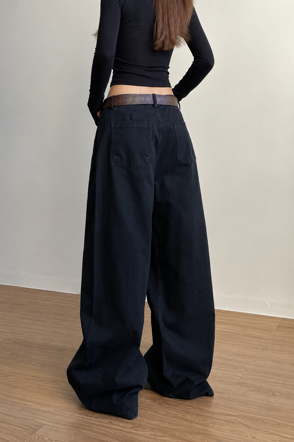 Wide Leg Trousers with High Waist and Pockets for Women