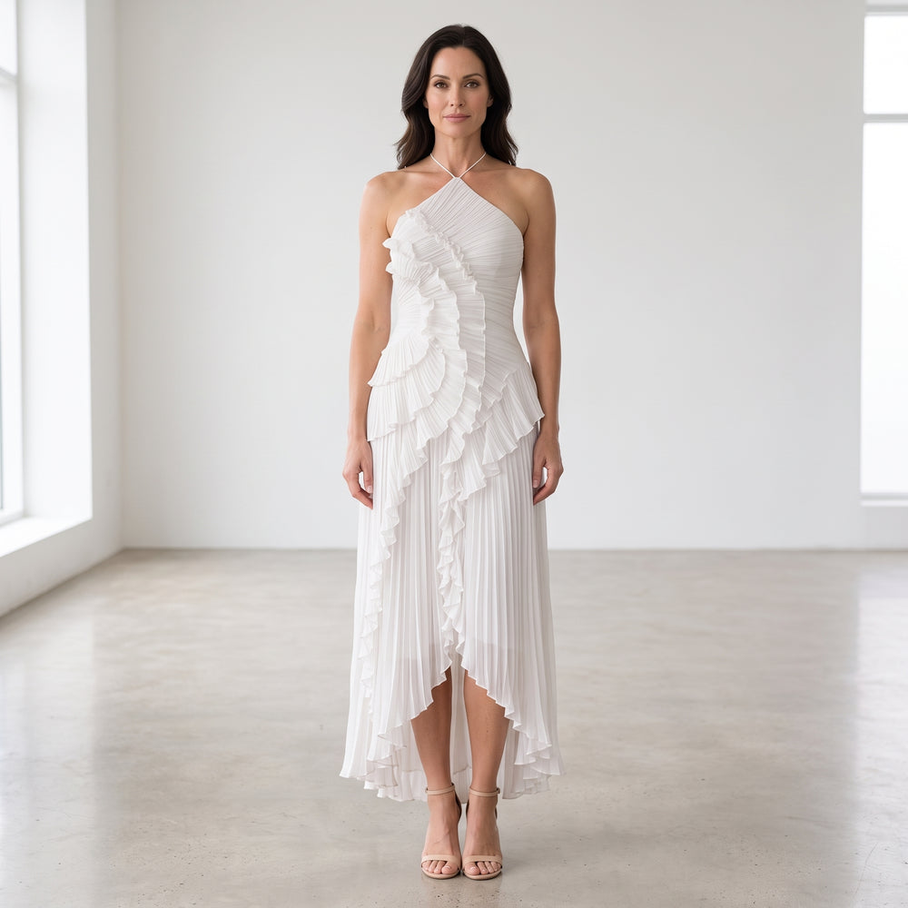 Halter Neck Maxi Dress with Open Back for Women