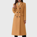 Wool Blend Coat with Double Breasted Front for women