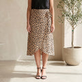 Wrap-Style Midi Skirt with Side Tie Waist for Women